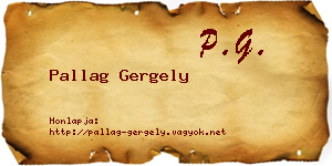 Pallag Gergely névjegykártya
